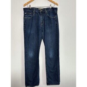 Big Star Division Straight Jeans Men's 34 R Blue Indigo Denim Buckle Western